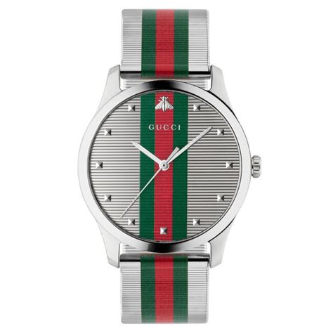 gucci orologio uomo in acciaio con brillantini